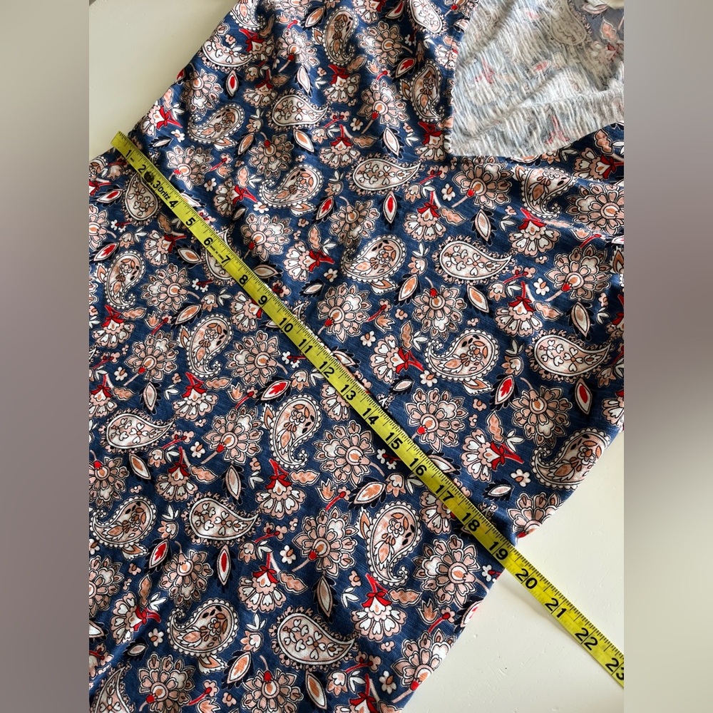 Boden Cotton Mini Dress Navy Paisley Terrace Size 14 - Picture 9 of 10